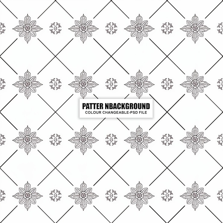 PSD patrón sin costuras con un elegante fondo geométrico floral ornamental vintage