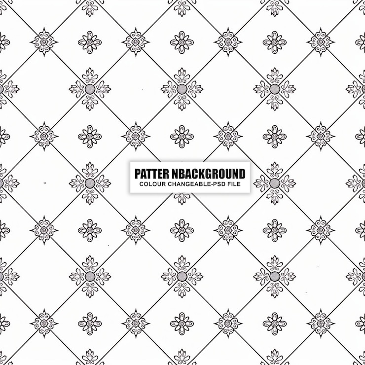 PSD patrón sin costuras con un elegante fondo geométrico floral ornamental vintage