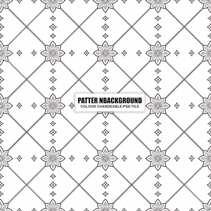 PSD patrón sin costuras con un elegante fondo geométrico floral ornamental vintage