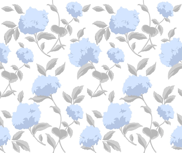patrón sin costuras de la flor de la hortensia