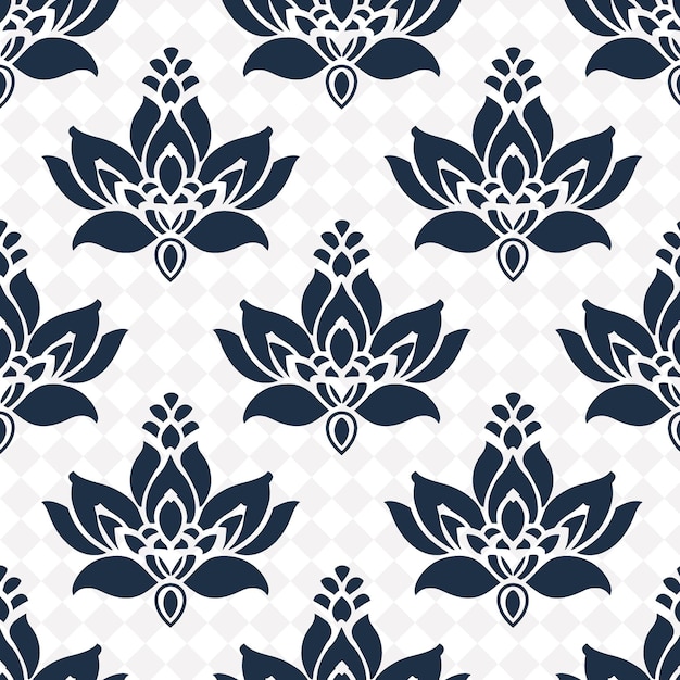 PSD un patrón sin costuras de flores azules sobre un fondo blanco