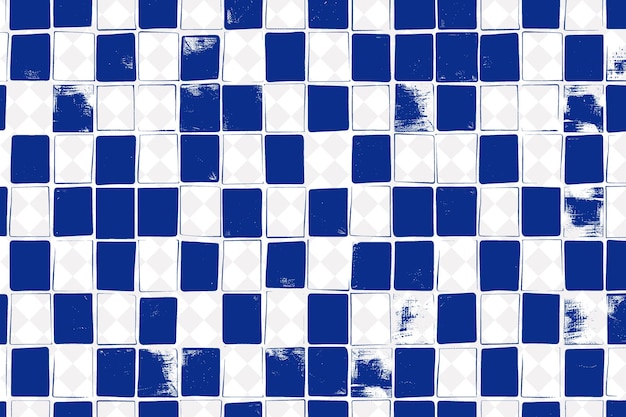un patrón a cuadros azul y blanco de cuadrados blancos