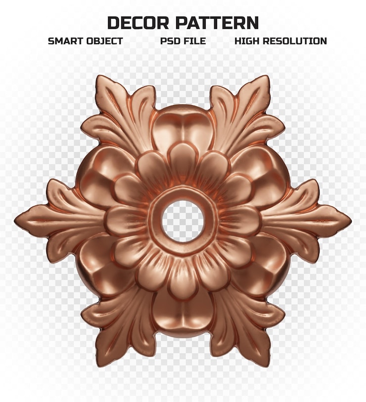 PSD patrón de decoración de cobre brillante de alta calidad para decoración.