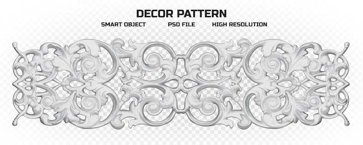 PSD patrón de decoración de plata mate de alta calidad para decoración