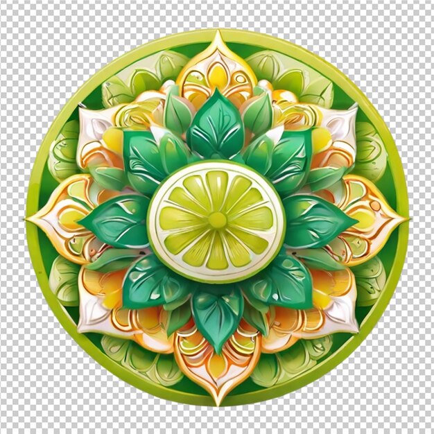 El patrón de diseño fractal de mandala aislado en un fondo transparente png pro