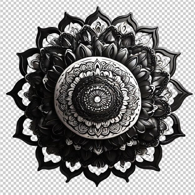 PSD el patrón de diseño fractal de mandala aislado en un fondo transparente png pro