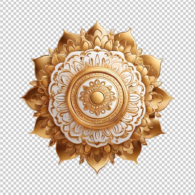 El patrón de diseño fractal de mandala aislado en un fondo transparente png pro