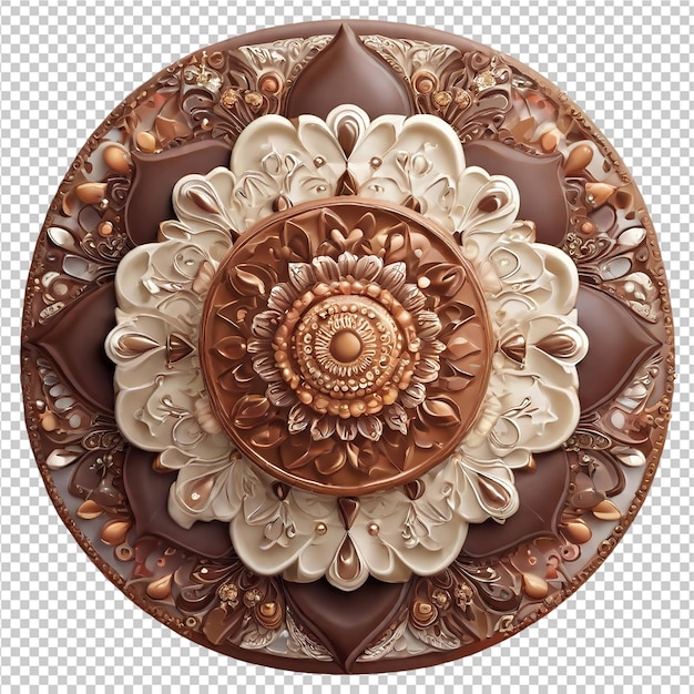 PSD el patrón de diseño fractal de mandala aislado en un fondo transparente png pro