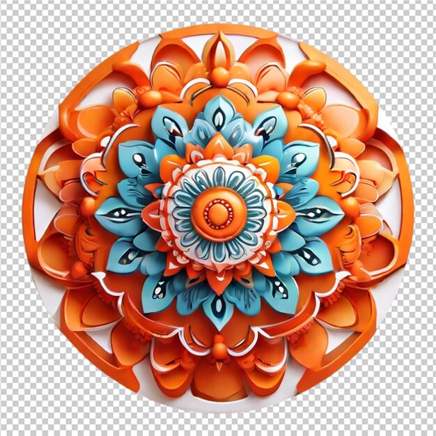 PSD el patrón de diseño fractal de mandala aislado en un fondo transparente