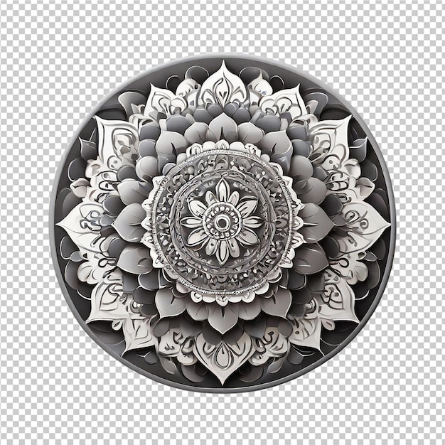 PSD el patrón de diseño fractal de mandala aislado en un fondo transparente