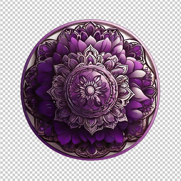 PSD el patrón de diseño fractal de mandala aislado en un fondo transparente