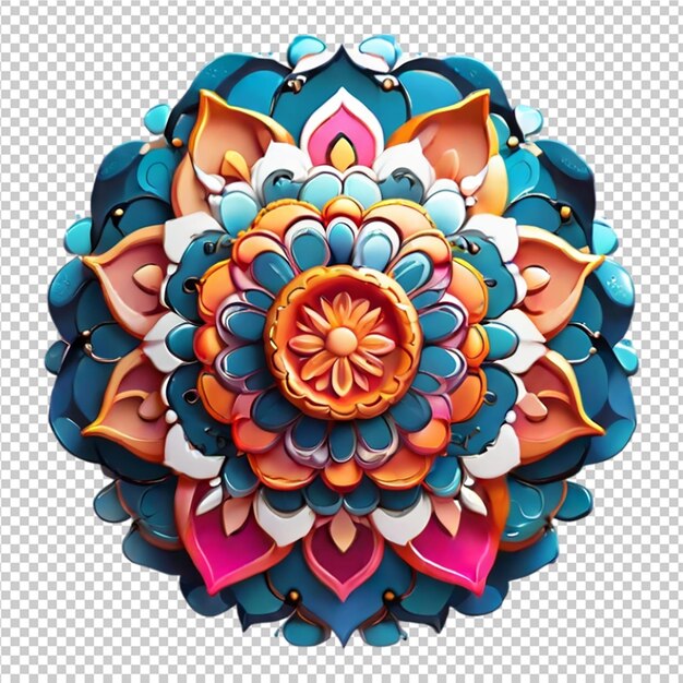 El patrón de diseño fractal de mandala aislado en un fondo transparente