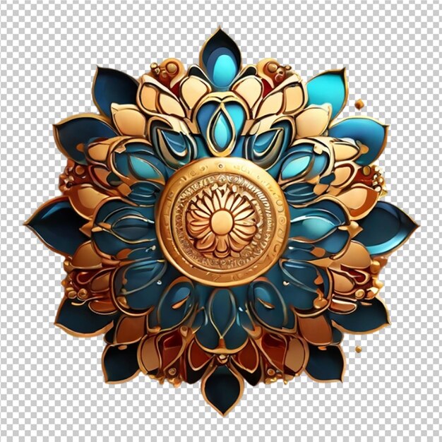 PSD el patrón de diseño fractal de mandala aislado en un fondo transparente