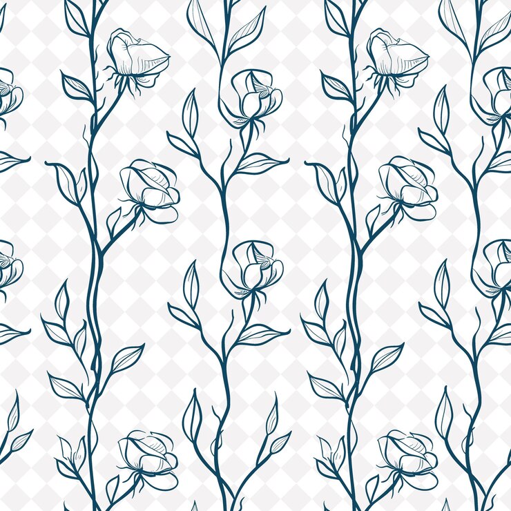 PSD un patrón floral con flores blancas en un fondo gris