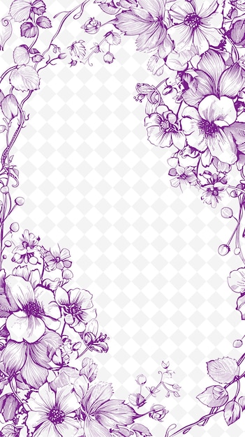 PSD patrón floral con flores en un fondo blanco