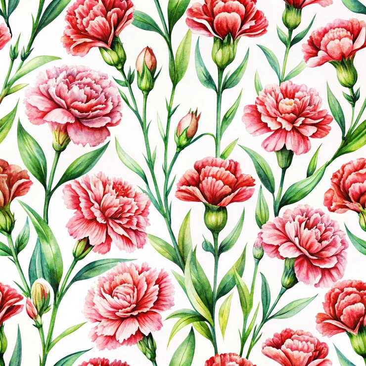 PSD un patrón floral con flores rosas y hojas verdes