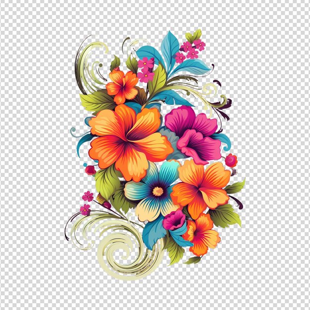 PSD un patrón floral con hojas y flores