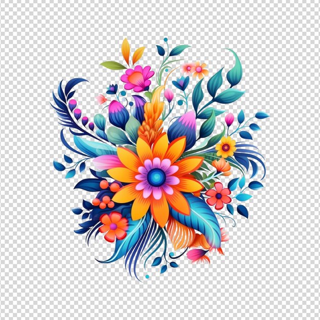 PSD un patrón floral con hojas y flores