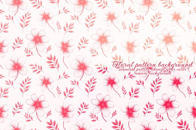 Patrón floral personalizable sobre fondo transparente en tonos rojos y naranjas