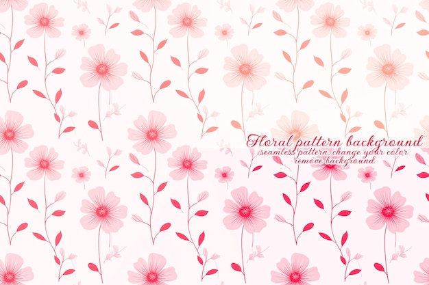 PSD patrón floral personalizable sobre fondo transparente en tonos rojos y naranjas