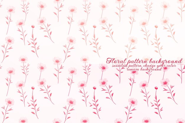 PSD patrón floral personalizable sobre fondo transparente en tonos rojos y naranjas