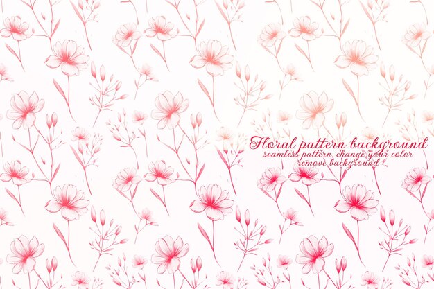 PSD patrón floral personalizable sobre fondo transparente en tonos rojos y naranjas