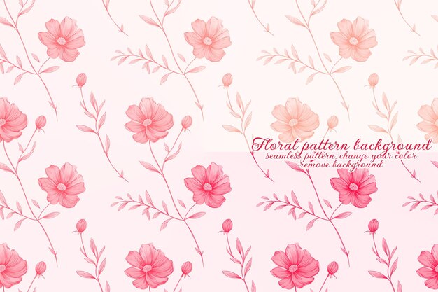 PSD patrón floral personalizable sobre fondo transparente en tonos rojos y naranjas