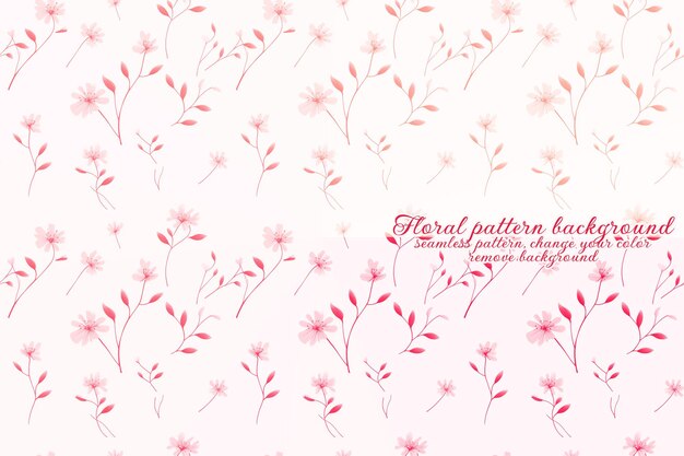 PSD patrón floral personalizable sobre fondo transparente en tonos rojos y naranjas