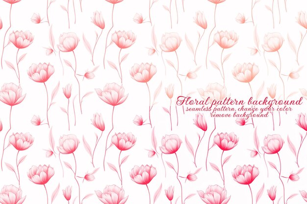 Patrón floral personalizable sobre fondo transparente en tonos rojos y naranjas