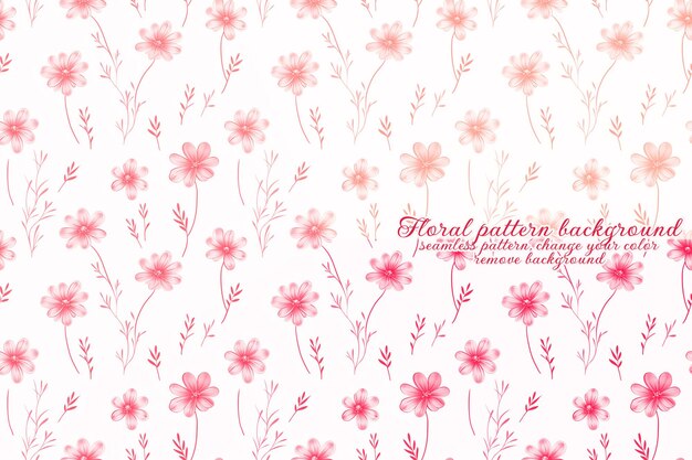 PSD patrón floral personalizable sobre fondo transparente en tonos rojos y naranjas