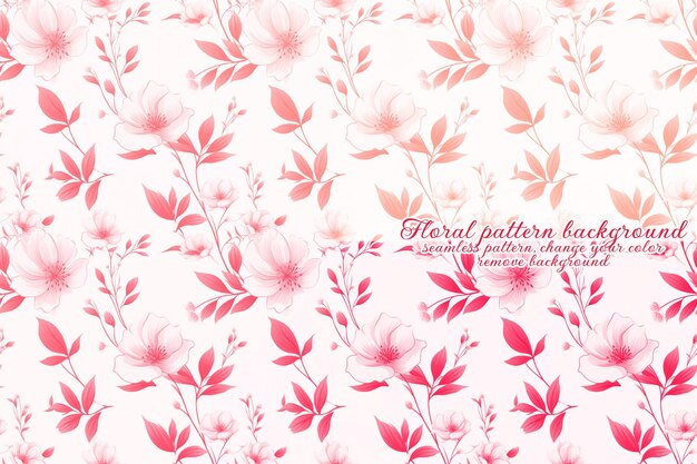 Patrón floral personalizable sobre fondo transparente en tonos rojos y naranjas