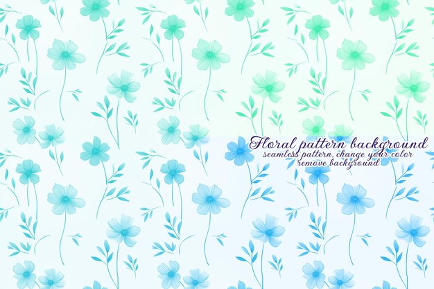 PSD patrón floral personalizable con tonos azules y lavanda.