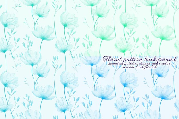 Patrón floral personalizable con tonos azules y lavanda.