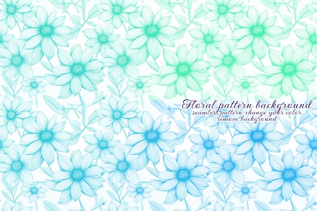 Patrón floral personalizable con tonos azules y lavanda.
