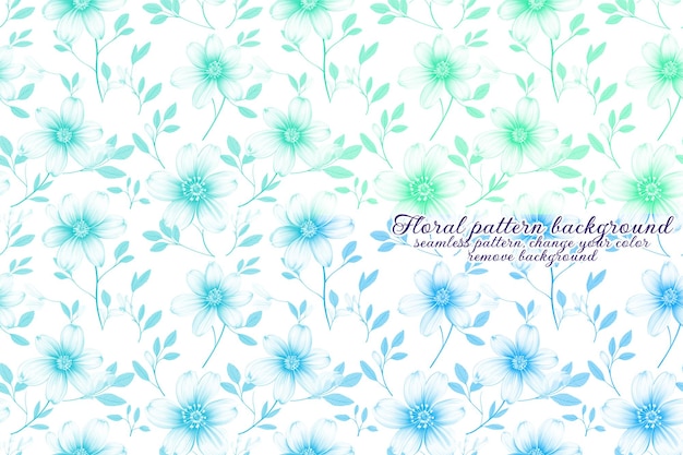 PSD patrón floral personalizable con tonos azules y lavanda.