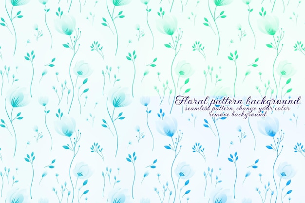 Patrón floral personalizable con tonos azules y lavanda.