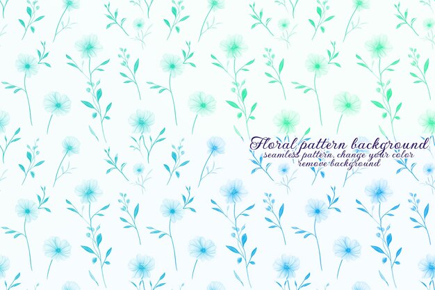 PSD patrón floral personalizable con tonos azules y lavanda.