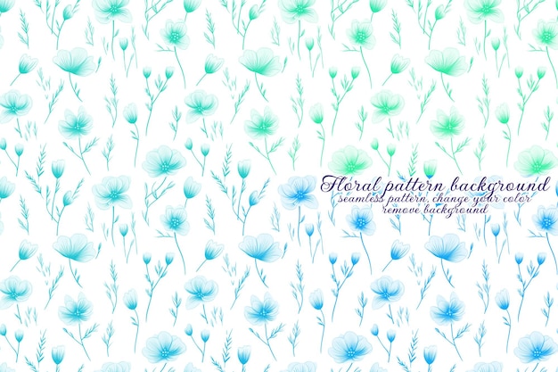 Patrón floral personalizable con tonos azules y lavanda.