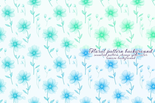 Patrón floral personalizable con tonos azules y lavanda.