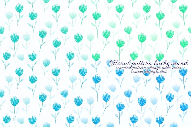 Patrón floral personalizable con tonos azules y lavanda.