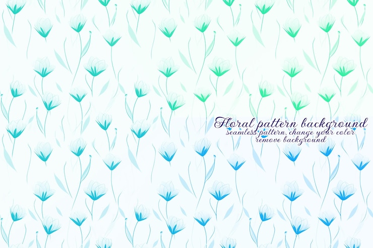 PSD patrón floral personalizable con tonos azules y lavanda.
