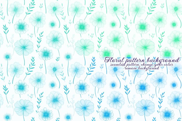 Patrón floral personalizable con tonos azules y lavanda.