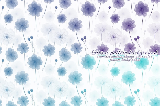 Patrón floral personalizable con tonos azules y lavanda.