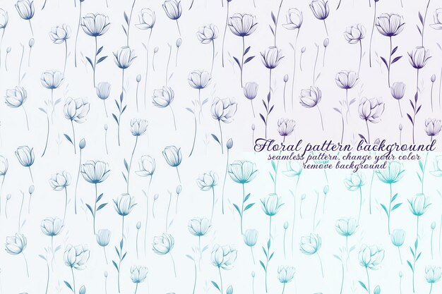 Patrón floral personalizable con tonos azules y lavanda.