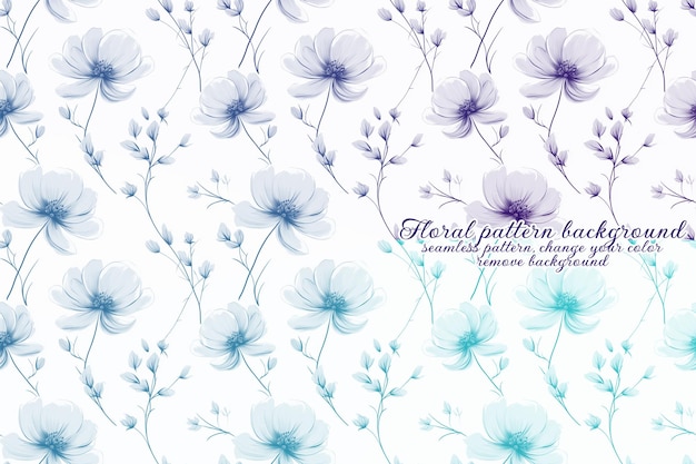 Patrón floral personalizable con tonos azules y lavanda.