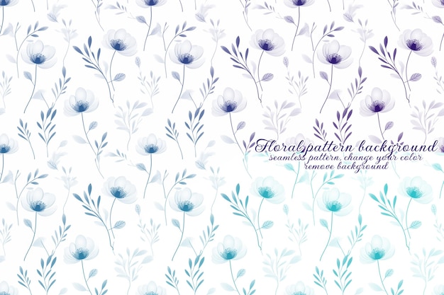 Patrón floral personalizable con tonos azules y lavanda.