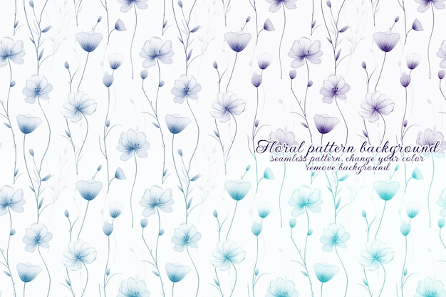 Patrón floral personalizable con tonos azules y lavanda.