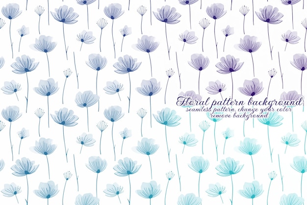 Patrón floral personalizable con tonos azules y lavanda.