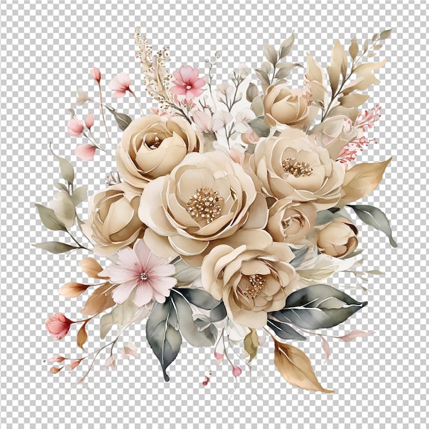 PSD patrón floral pintado con aceite digital diseño de flores brillantes diseño de ramo de flores florales
