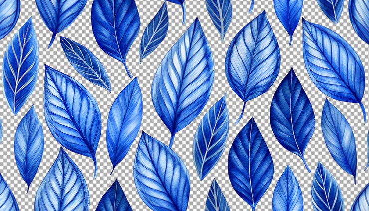 PSD un patrón de follaje azul vibrante
